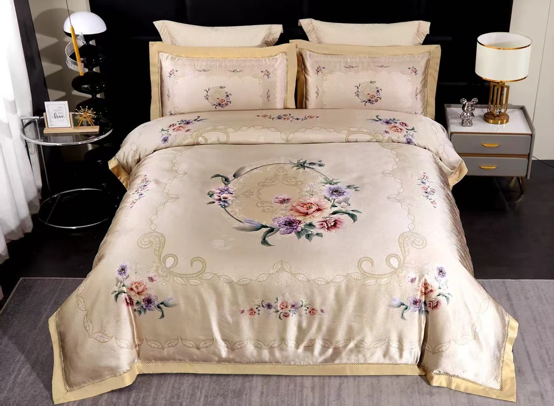 【高端严选】轻奢欧式贡缎金丝银线提花四件套私人订制定版