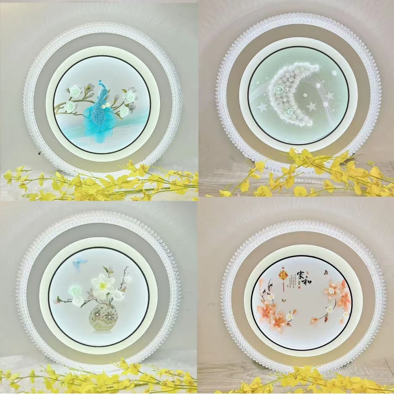 A 钢化玻璃卧室灯新款led吸顶灯智能语音灯具简约现代家用房间灯