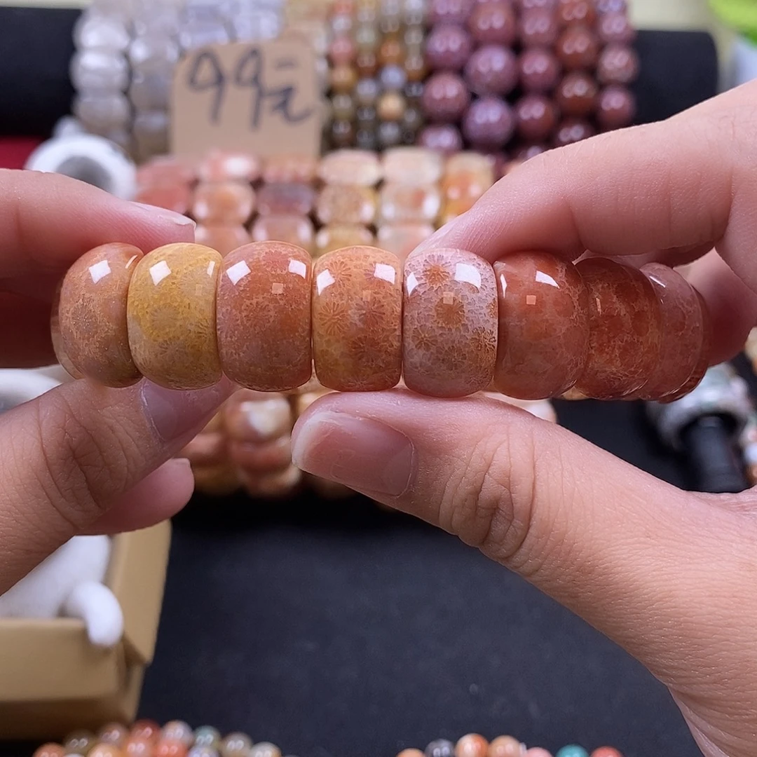 硅化珊瑚（珊瑚玉）未镶嵌手牌14