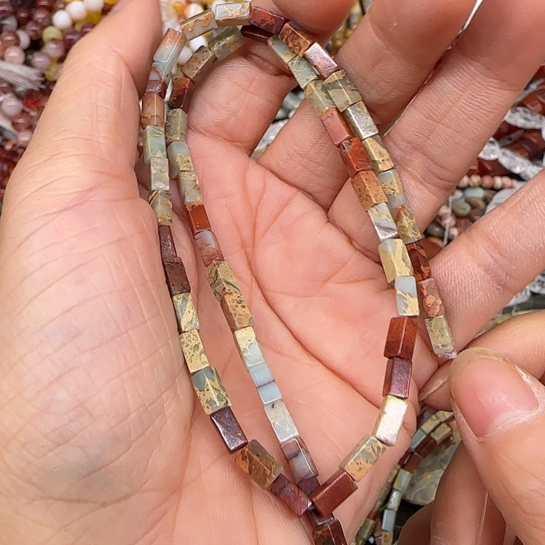 玛瑙/玉髓合金珠宝半成品寿山石3mm一条2-4mm