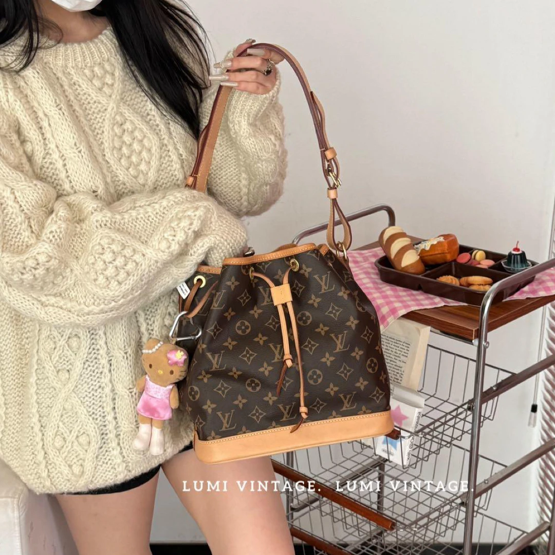 95新 LouisVuitton/路易威登 老花抽绳水桶单肩包64047943