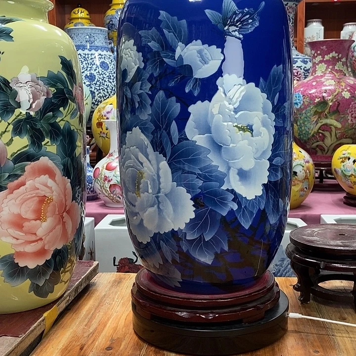 健***月景德镇陶瓷手工手绘花瓶摆件