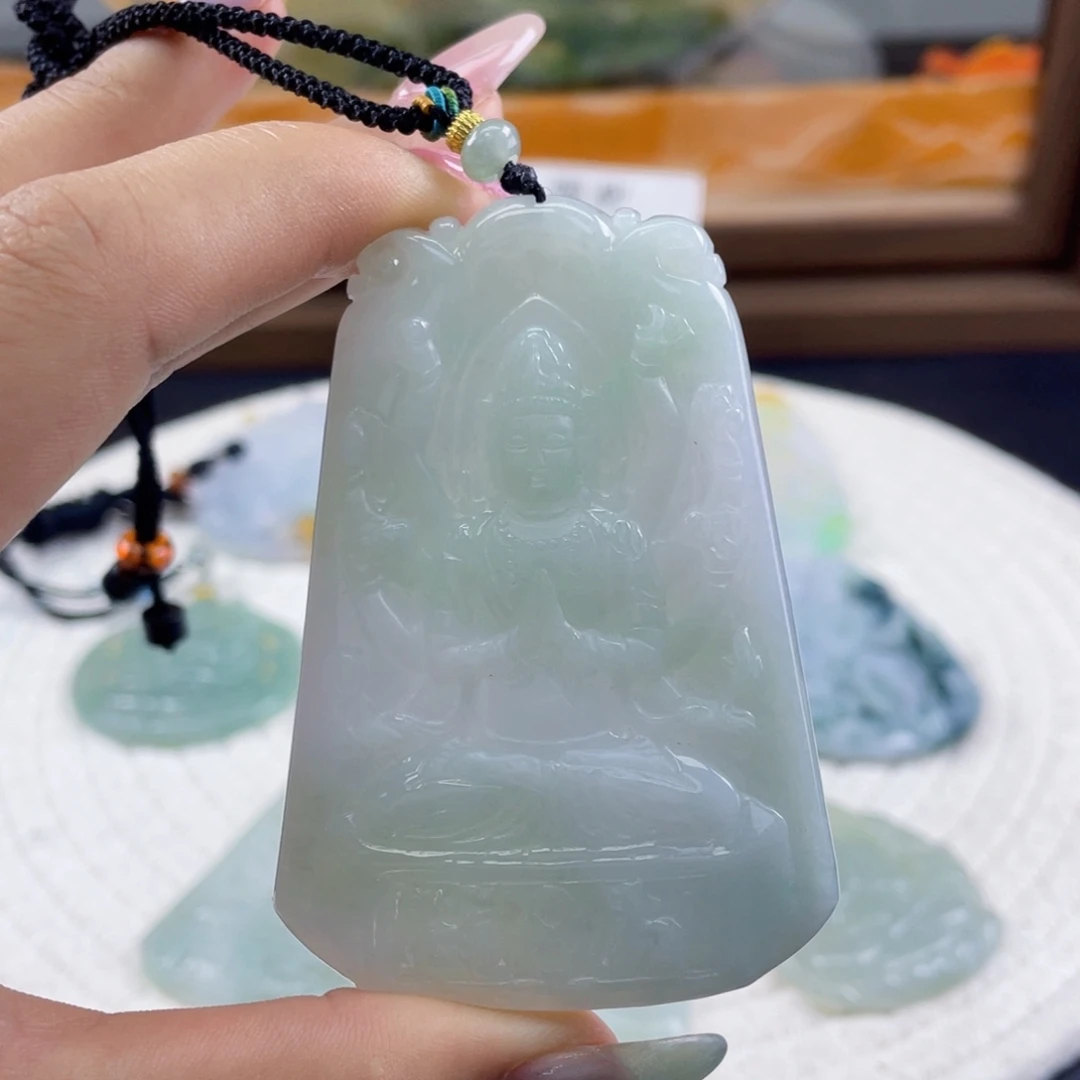 翡翠裸石天然翡翠千手观音