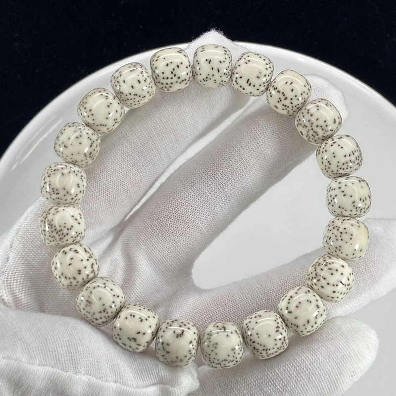 海南原生态星月菩提手串大留白老型桶珠文玩单圈手串链佛珠男女