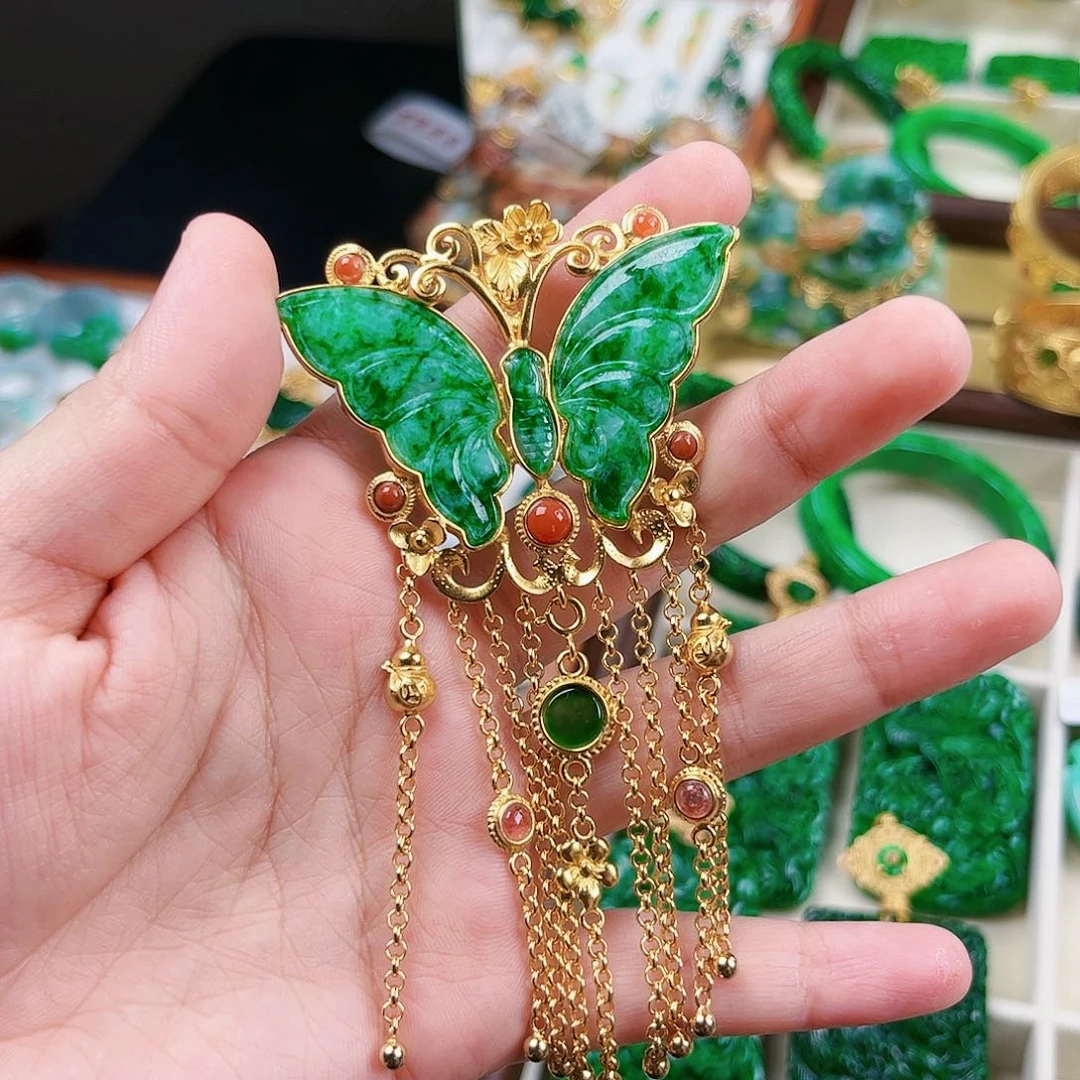 【闪购商品】吊坠(赠链)银S925镀金镶嵌翡翠
