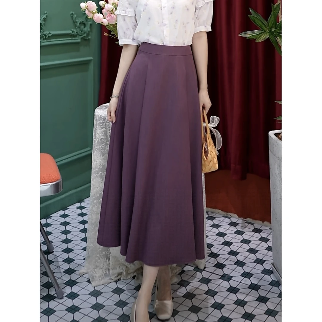 小小港风  25年气质百搭显瘦高腰时尚减龄半身裙#4453