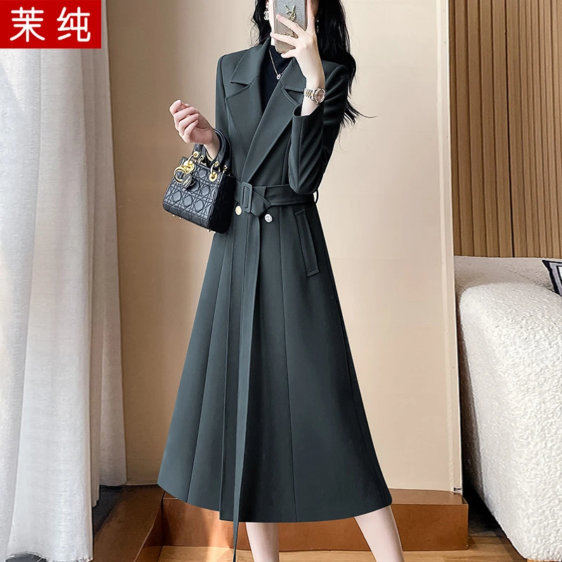 西装外套女2026新款灰色气场强大轻奢长款风衣高级感又a又飒大衣