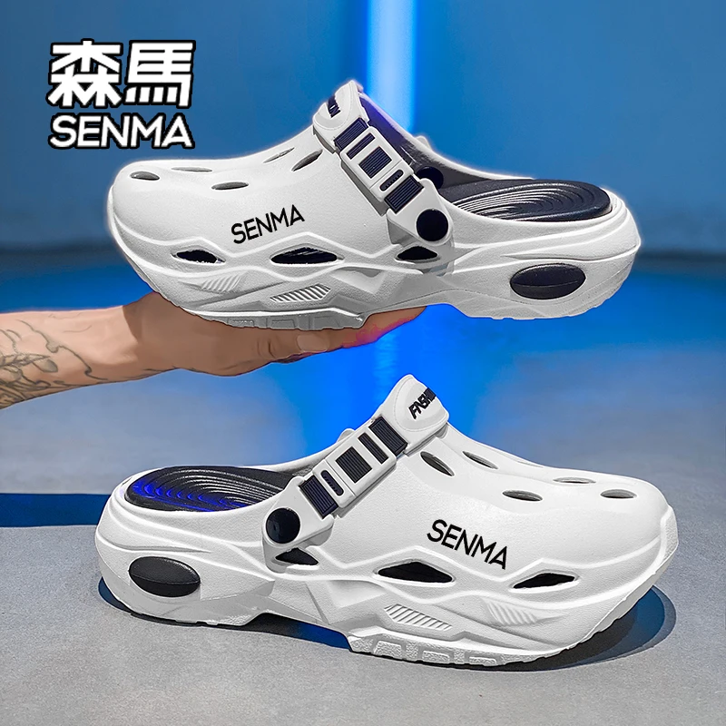 SENMA/森马沙滩凉鞋男款百搭两穿开车凉拖鞋防滑软底洞洞鞋情侣款