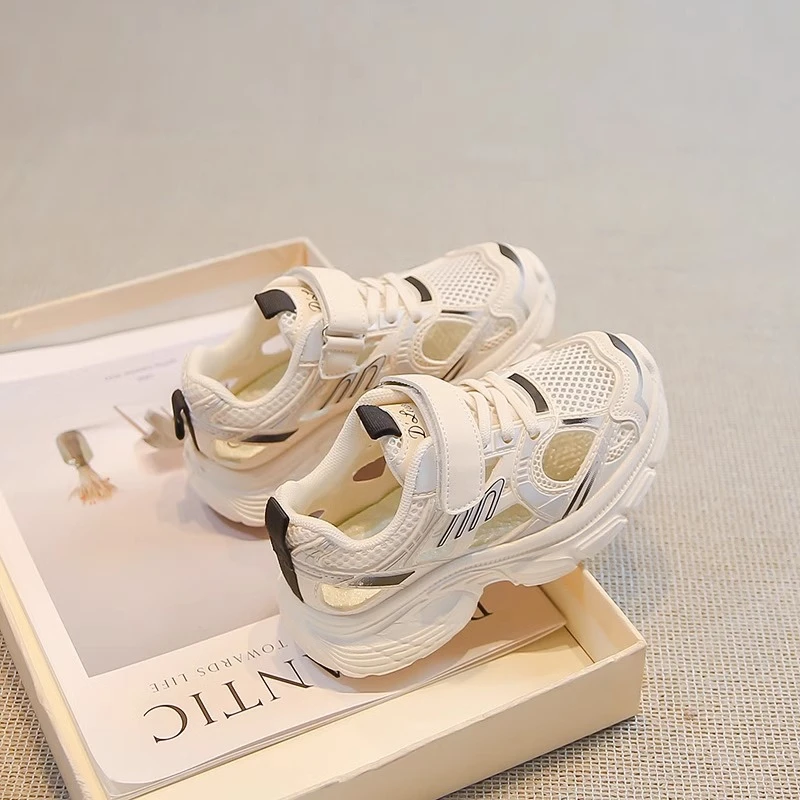 ABC折扣清仓男女童运动鞋2025儿童网面镂空透气老爹鞋单双网鞋夏