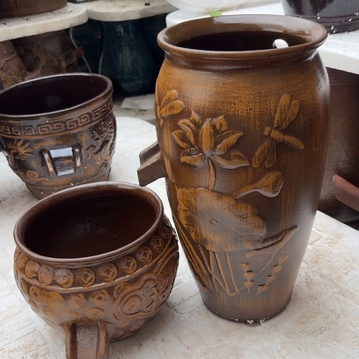 紫砂花盆口径19/38，20/16进水口2.5厘米