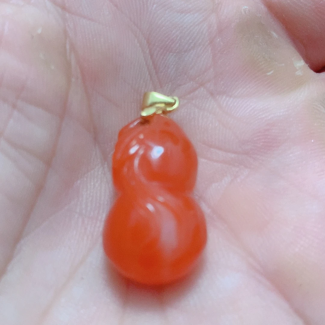 南红玛瑙银S925镶嵌吊坠(不含链)
