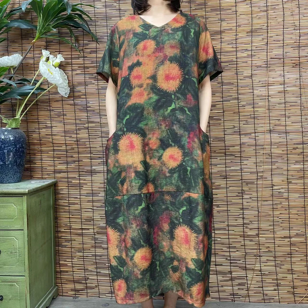 2732新款春夏民族风气质减龄连衣裙QZ