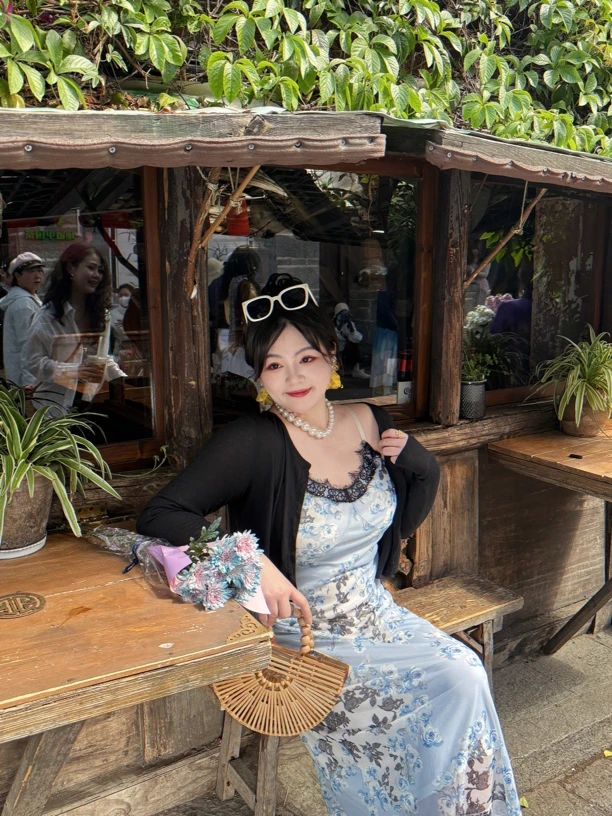 哒头.Studio【奥黛丽】微胖mm大码2025年新款显瘦度假氛围感连衣裙