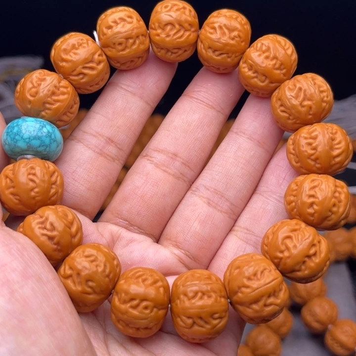 猴头核桃吊坠17麻花串绿