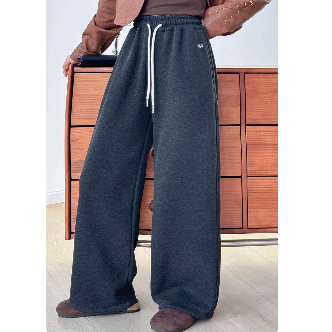 25KZ114女童加绒糯米裤子秋冬2025新款女孩宽松阔腿裤冬季运动裤