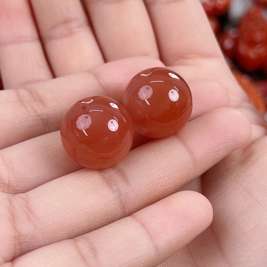 南红玛瑙未镶嵌河湾冰红单珠17（多样式发其一）