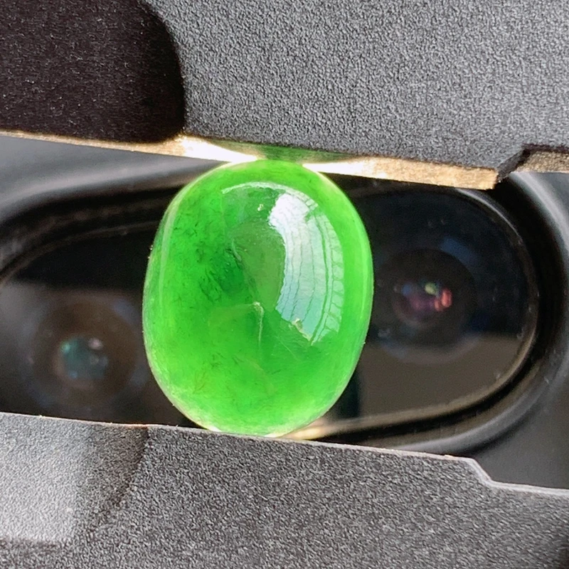 缅甸纯天然A货翡翠玉佩玉器未镶嵌墨绿色戒面蛋面裸石可定制镶嵌