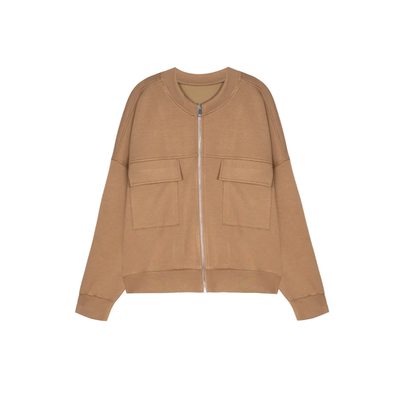 时尚高级简约圆领休闲外套301676【Q】