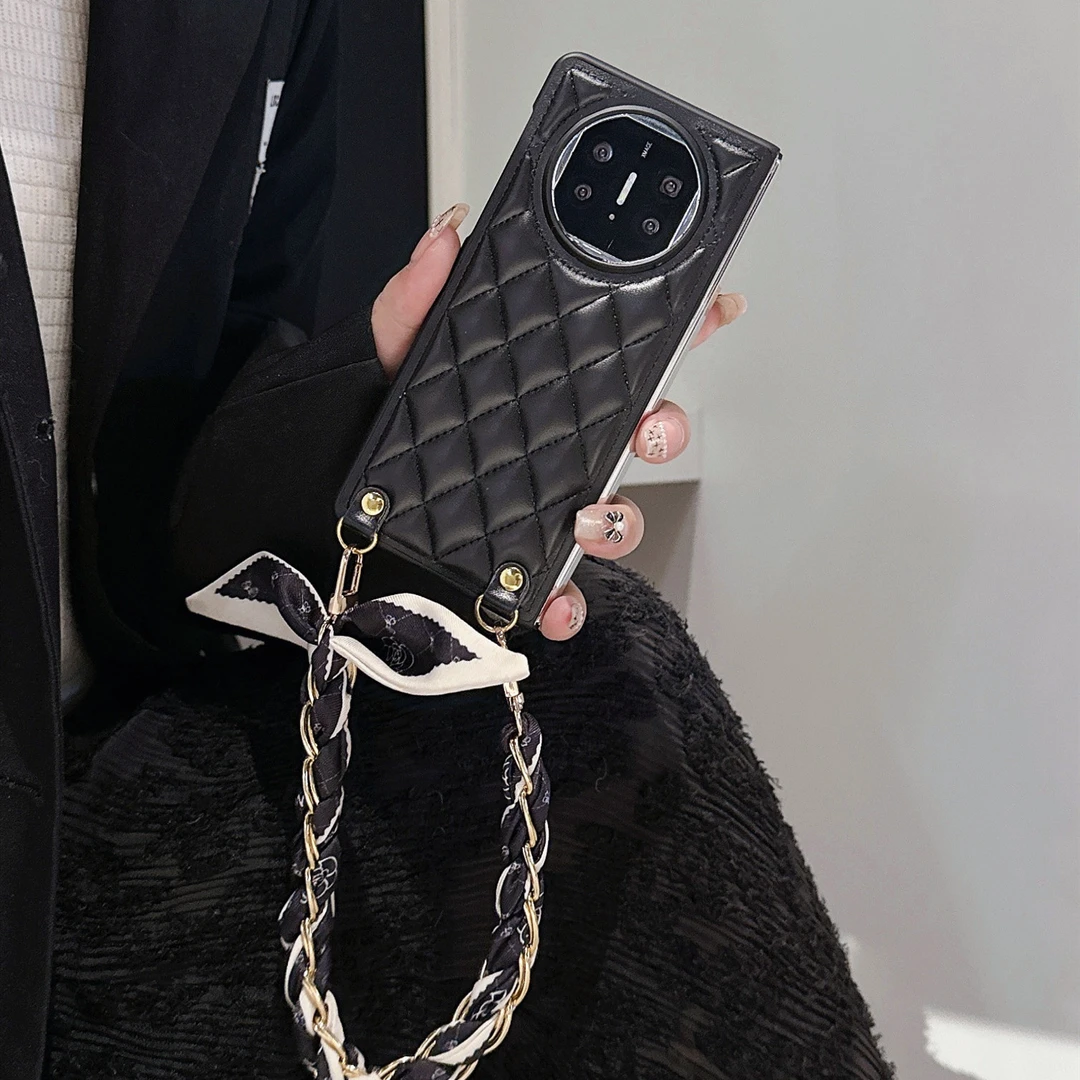 折叠屏适用华为荣耀OPPO小米VIVO三星摩托罗拉手机壳小香风挂绳女