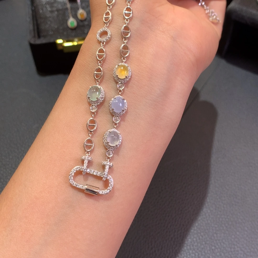 翡翠银S925镶嵌颈饰