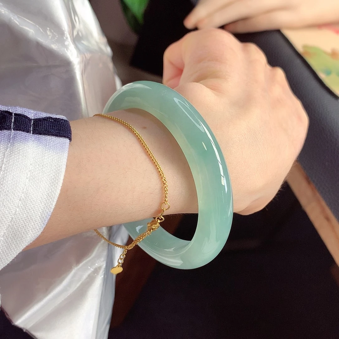 未镶嵌手镯翡翠天然A货翡翠57-58小万有种有色超显白10号