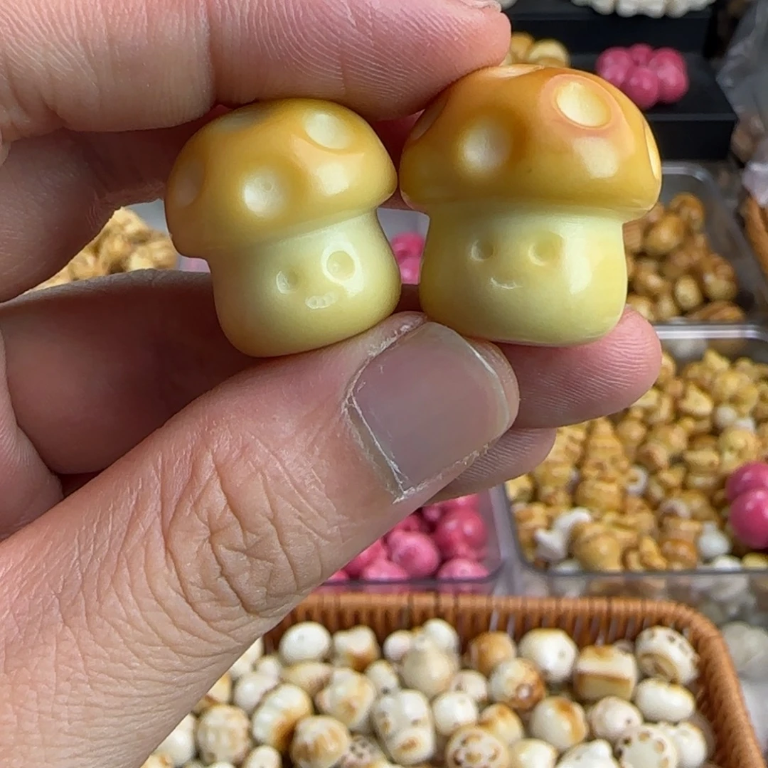 手串菩提根/象牙果微瑕疵炭烤蘑菇3颗