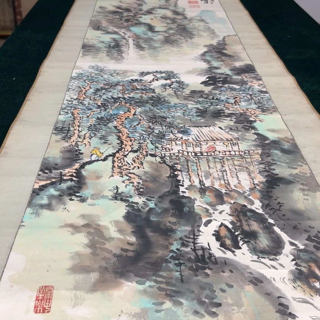 卷轴画李**也恭喜发财恭喜发财恭喜发财