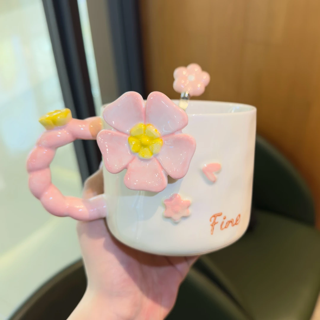 网红高颜值家用陶瓷杯子生日礼物送姐妹女生闺蜜有意义伴手礼水杯