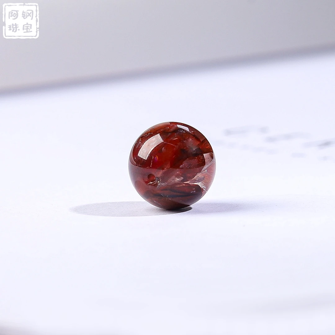 收藏牛血红胶花单珠（13mm+）（无证书）散珠配饰-多样性发其一-JH563