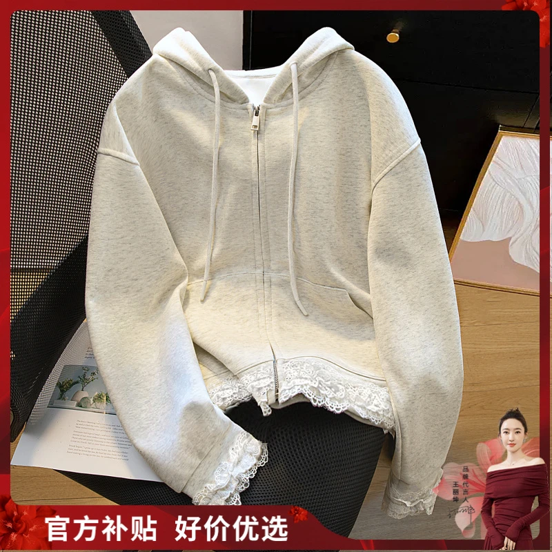 丝柏舍2025秋装新款女装时尚落肩袖宽松抽绳连帽外套S53X6231A