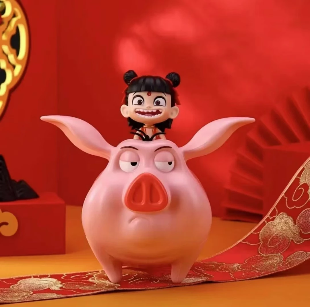 哪吒飞天猪摆件手办 爆米花桶电影造型 哪吒影视同款周边潮玩礼物