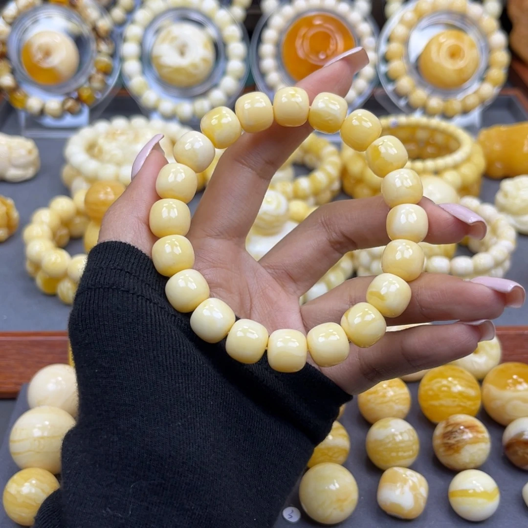 琥珀未镶嵌手串11+