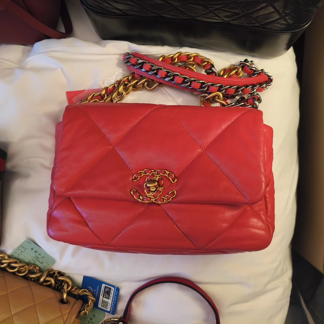 95新 Chanel/香奈儿 包展专属 香奈儿玫粉色19bag小号