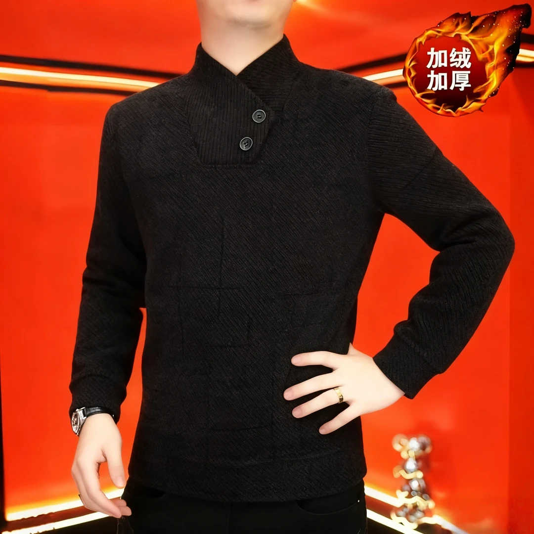 《极简线条》时尚卫衣休闲修身加绒帅气男士长袖轻奢时尚简约百搭