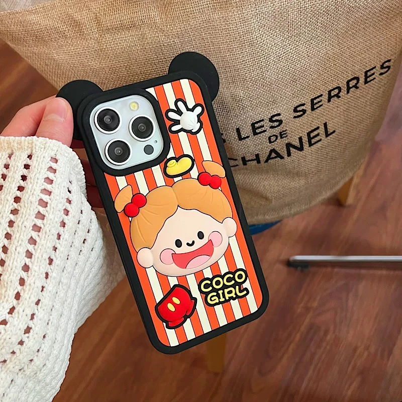 苹果｜米奇女孩可爱卡通使用iPhones 16网红ins女款创意硅胶手机壳