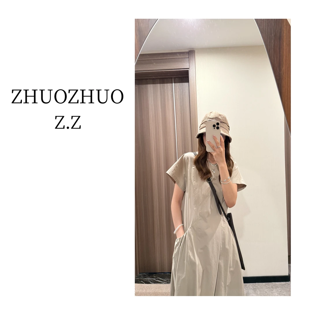 【ZHUOZHUO专属】“烟岚茶叙”休闲茶歇裙高级感冷淡风显瘦短袖连衣裙
