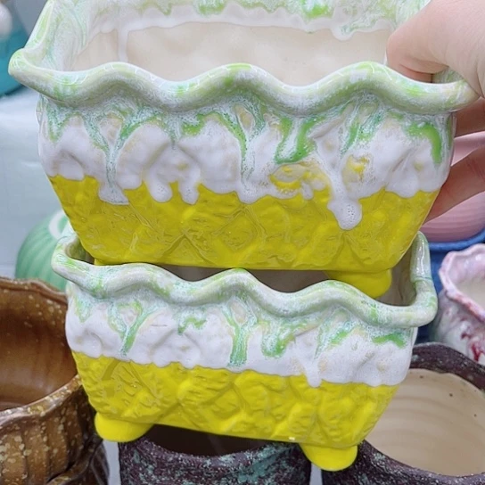 多肉绿植陶瓷花盆9.9包邮，有空