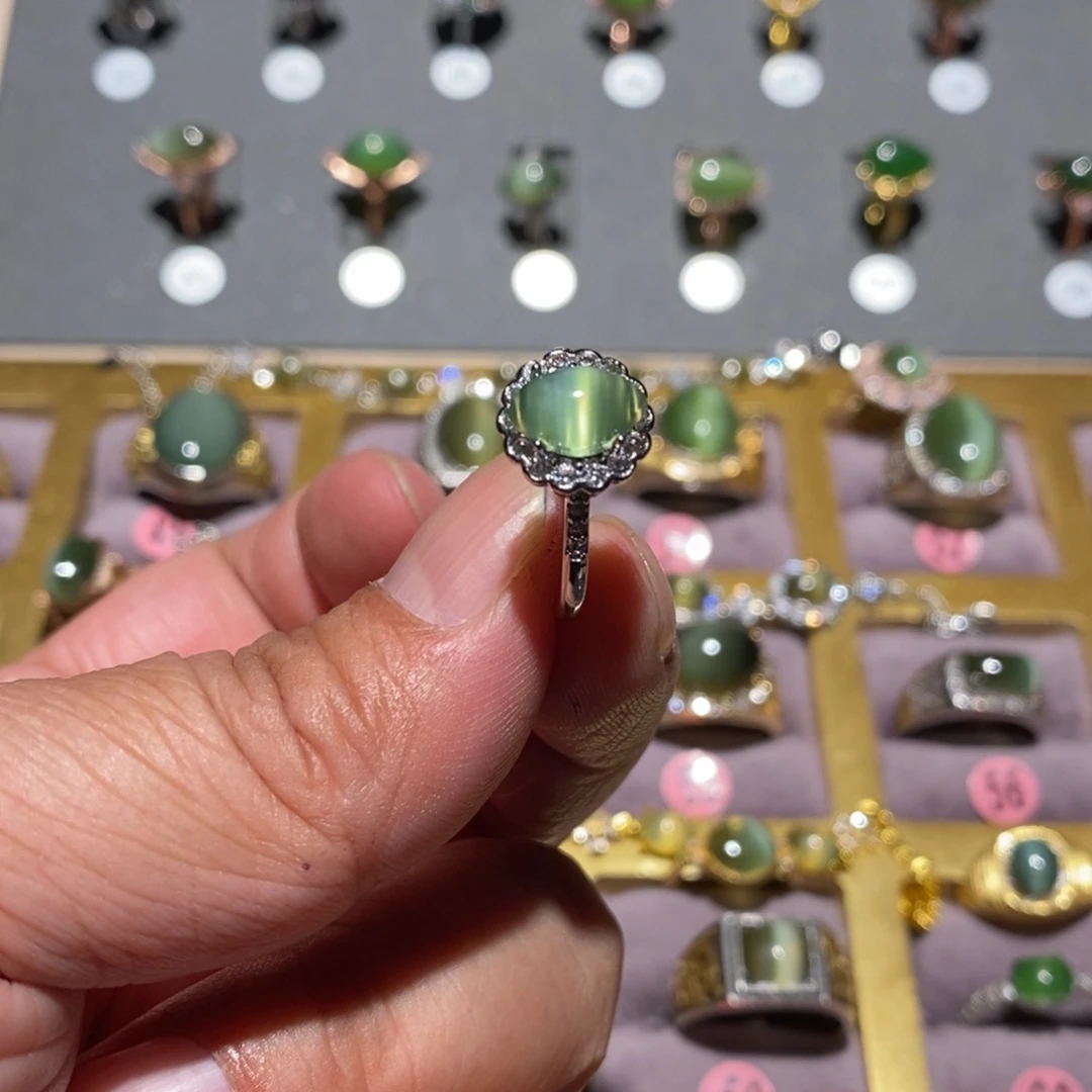 和田玉（碧玉）戒指未镶嵌画***峰