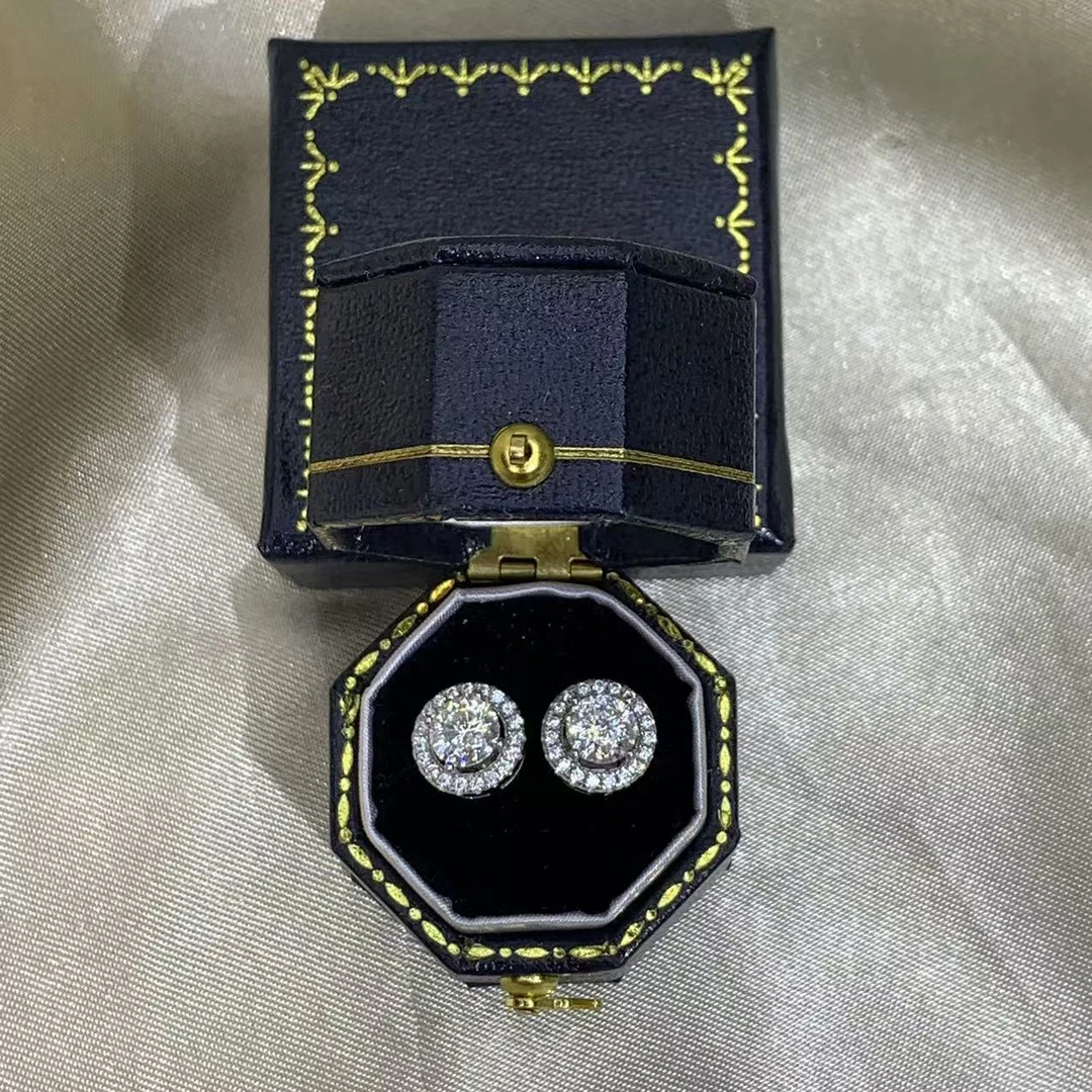 【欧阳甄选】【带包装】 耳饰  圆包耳钉50分【B】