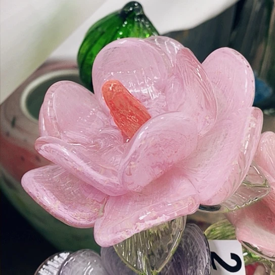 琉璃高度45厘米琉璃夜光牡丹花
