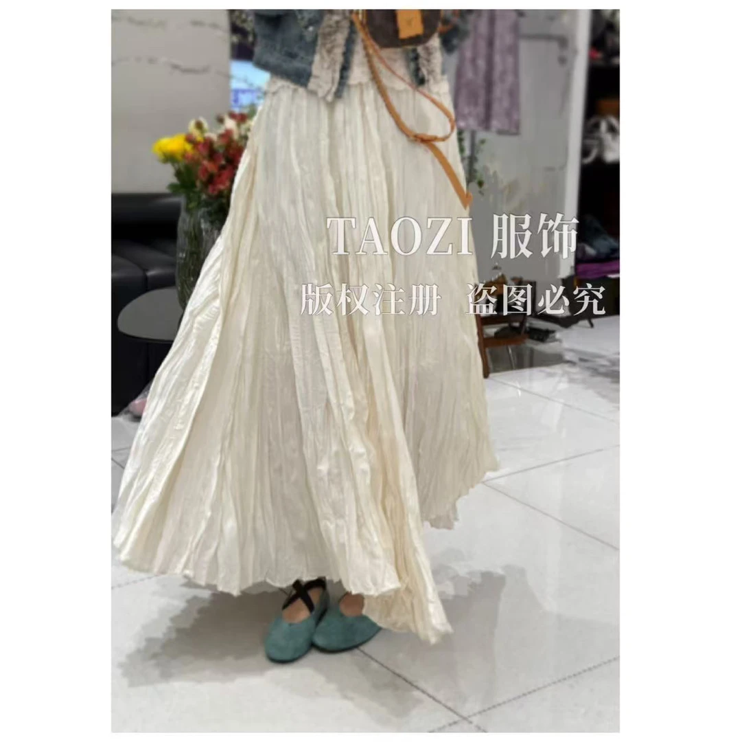 【桃子自制】03322 春夏高端重工卷褶松紧腰显瘦半身裙