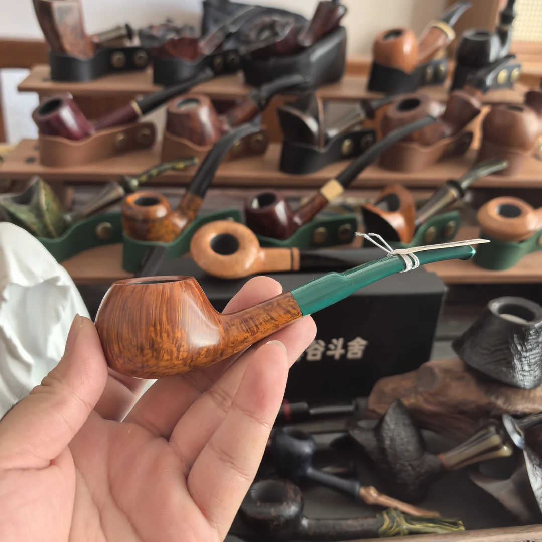 老料子 花纹巨好的苹果火山石楠木烟斗