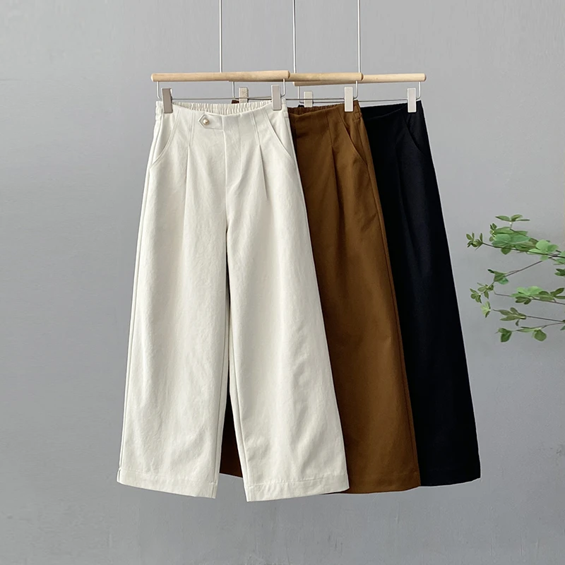 阔腿裤女2025秋季新款高腰显瘦百搭窄版阔腿裤直筒裤九分休闲裤