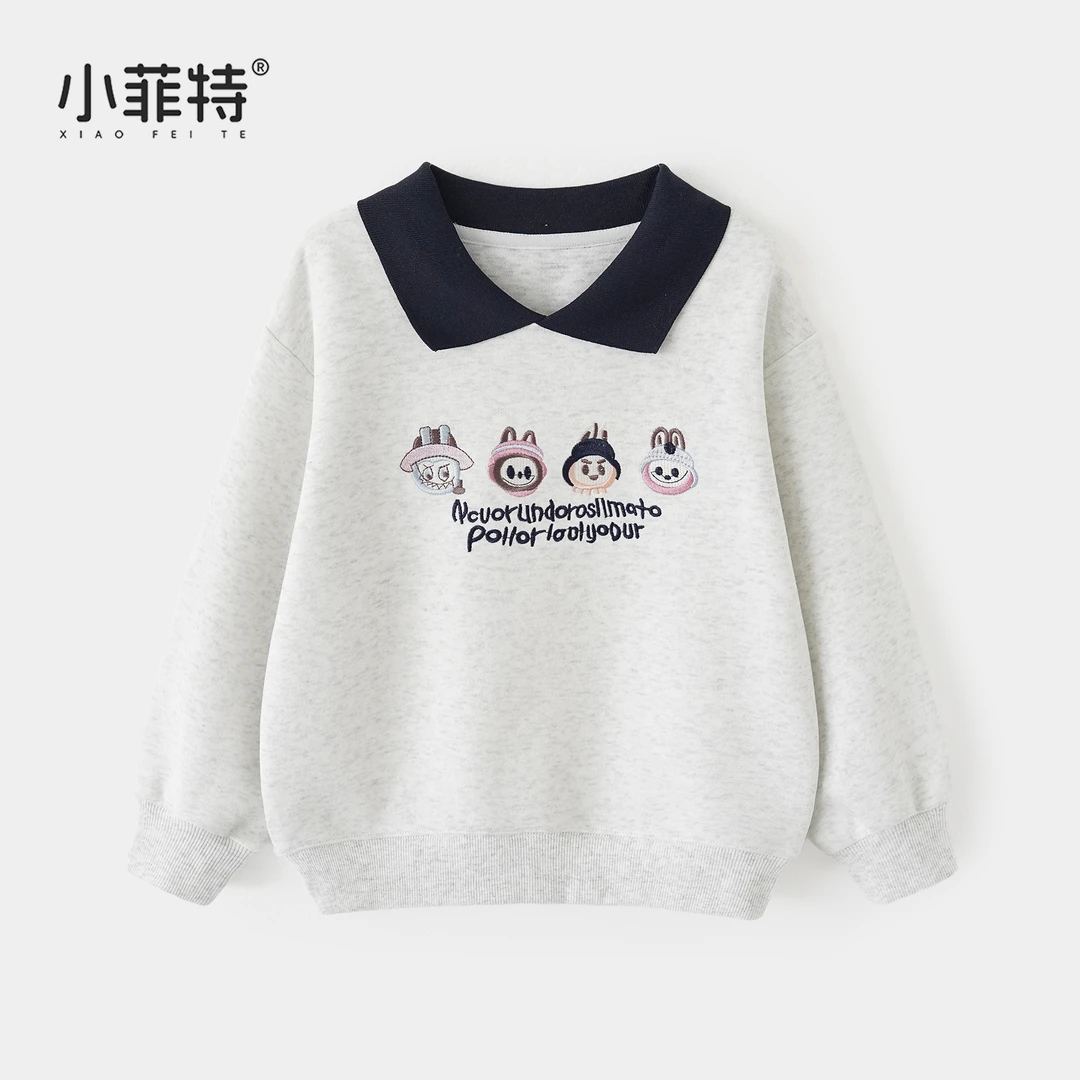 小菲特女童秋装新款polo领卫衣中大童休闲上衣儿童衣服YNYQ55576