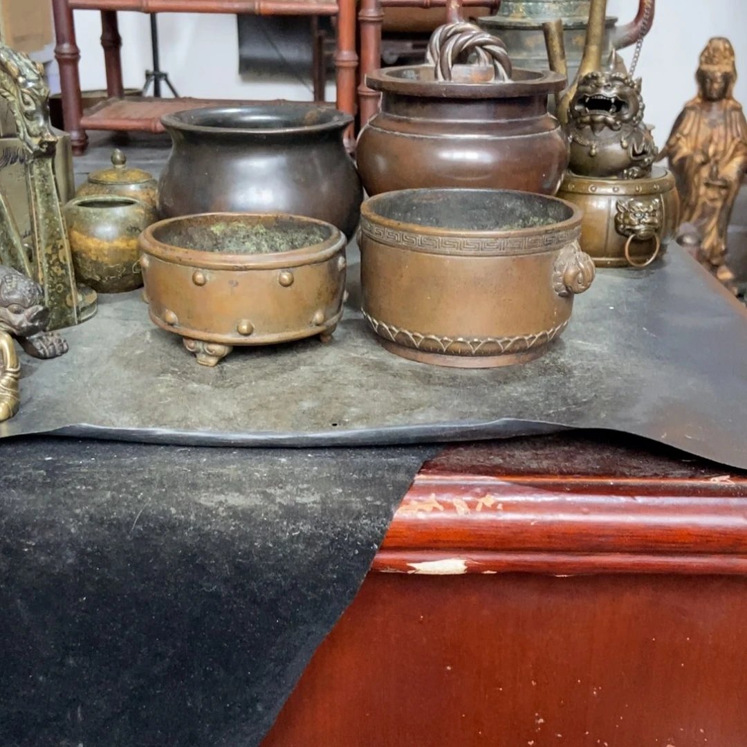 华***文铜器工艺品摆件香炉摆件