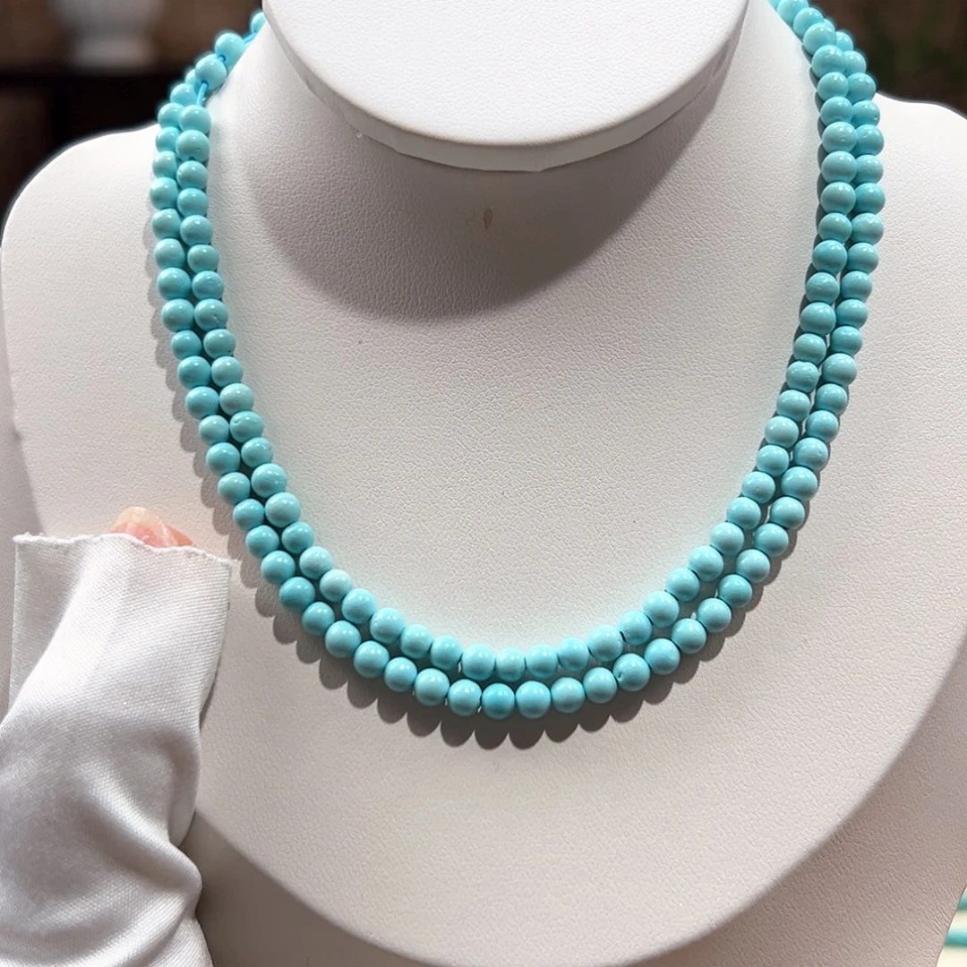 绿松石未镶嵌18圆珠108卡4+