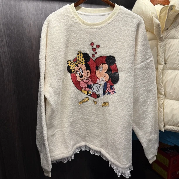 【爱情故事】甜酷可爱少女甜酷白色卡通印花毛衣慵懒风韩版ins