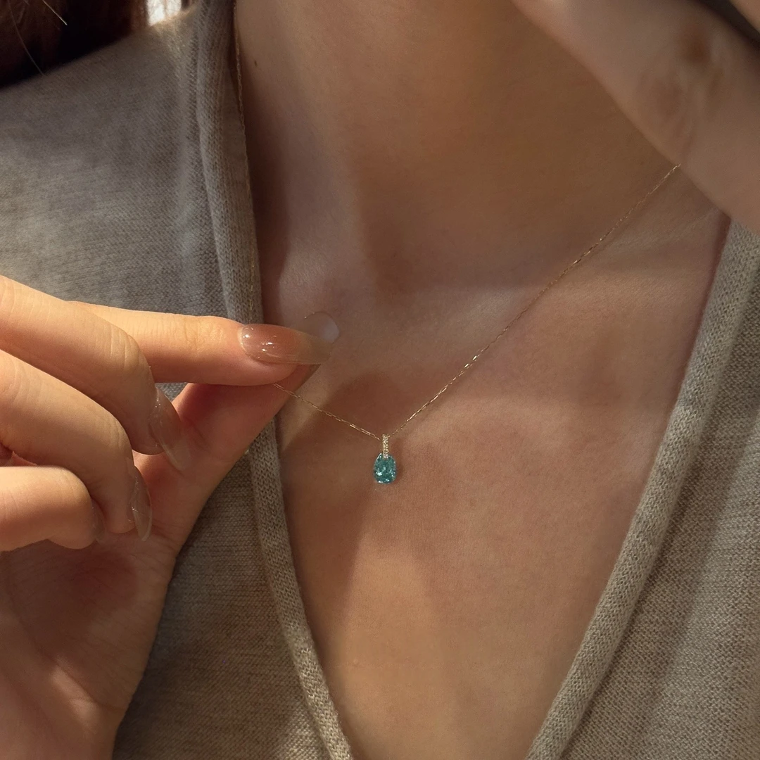 铜合金项链 清冷感极细水滴项链女时尚百搭轻奢高级感气质锁骨链