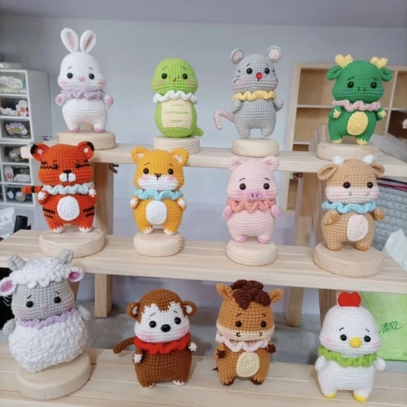 十二生肖材料包毛线钩织鼠牛虎兔龙蛇马羊猴鸡狗猪材料包DIY手工