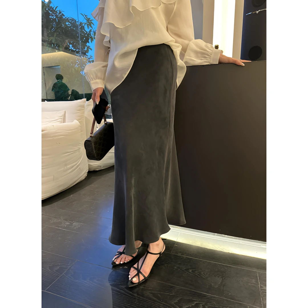 【YANG】夏季新款凉感易皱砂洗雾面半身裙YY-467